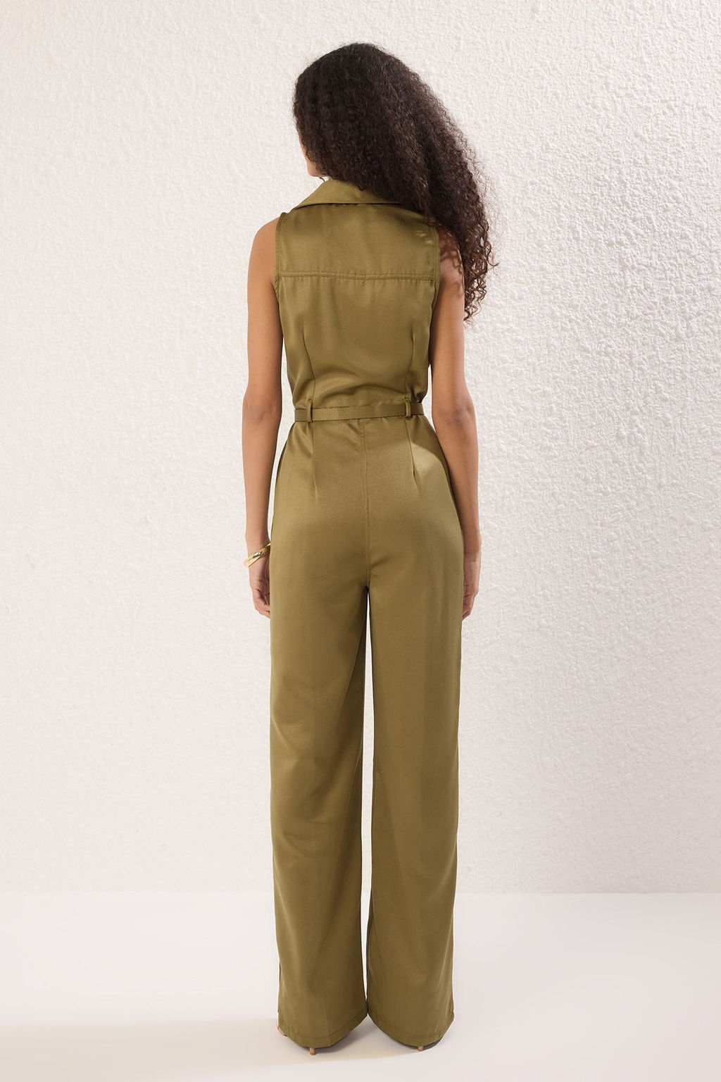Trendyolmilla Yesil Kemerli Genis Paca Tulum TWOSS25TU00036  фото 4