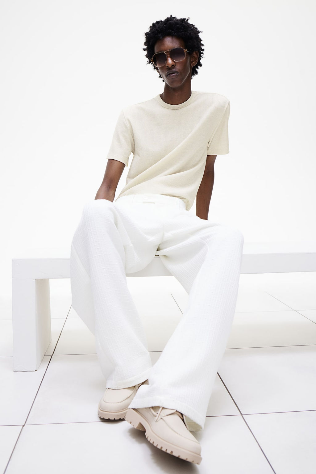 Camiseta en punto texturizado Regular Fit - H&m фото 3