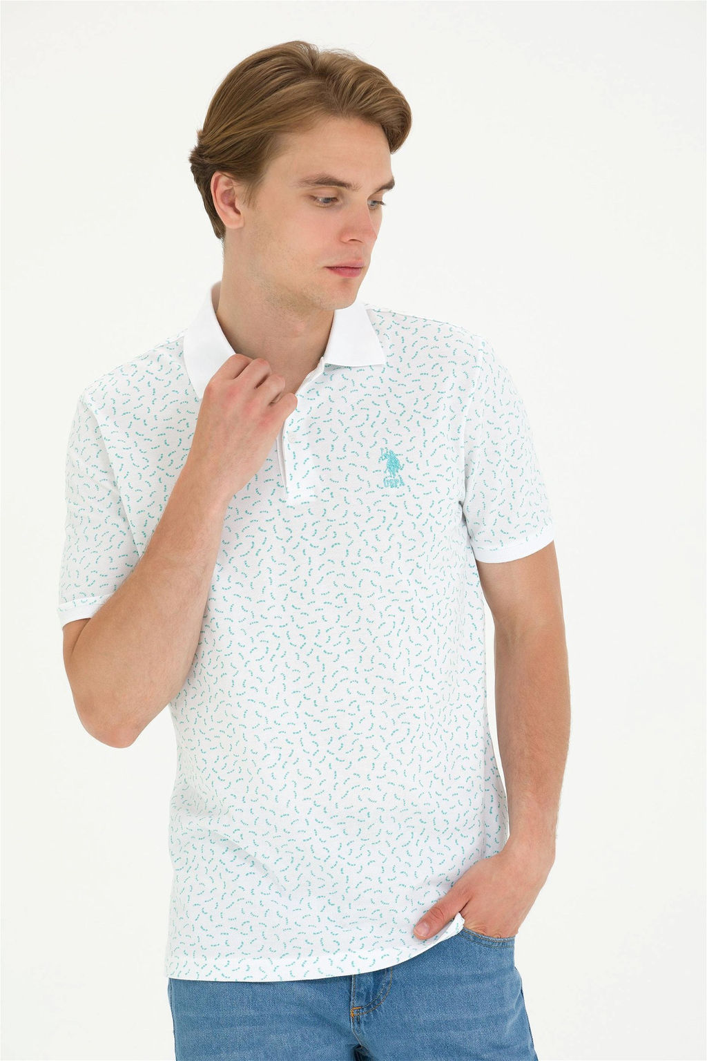 U. S. Polo Assn Мужская мятная футболка-поло - U.s. polo assn фото 8
