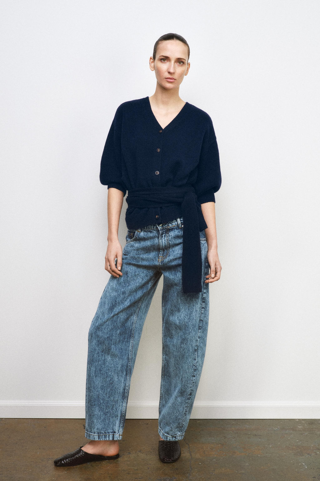 100% WOOL CARDIGAN WITH PUFF SLEEVES - Zara фото 9