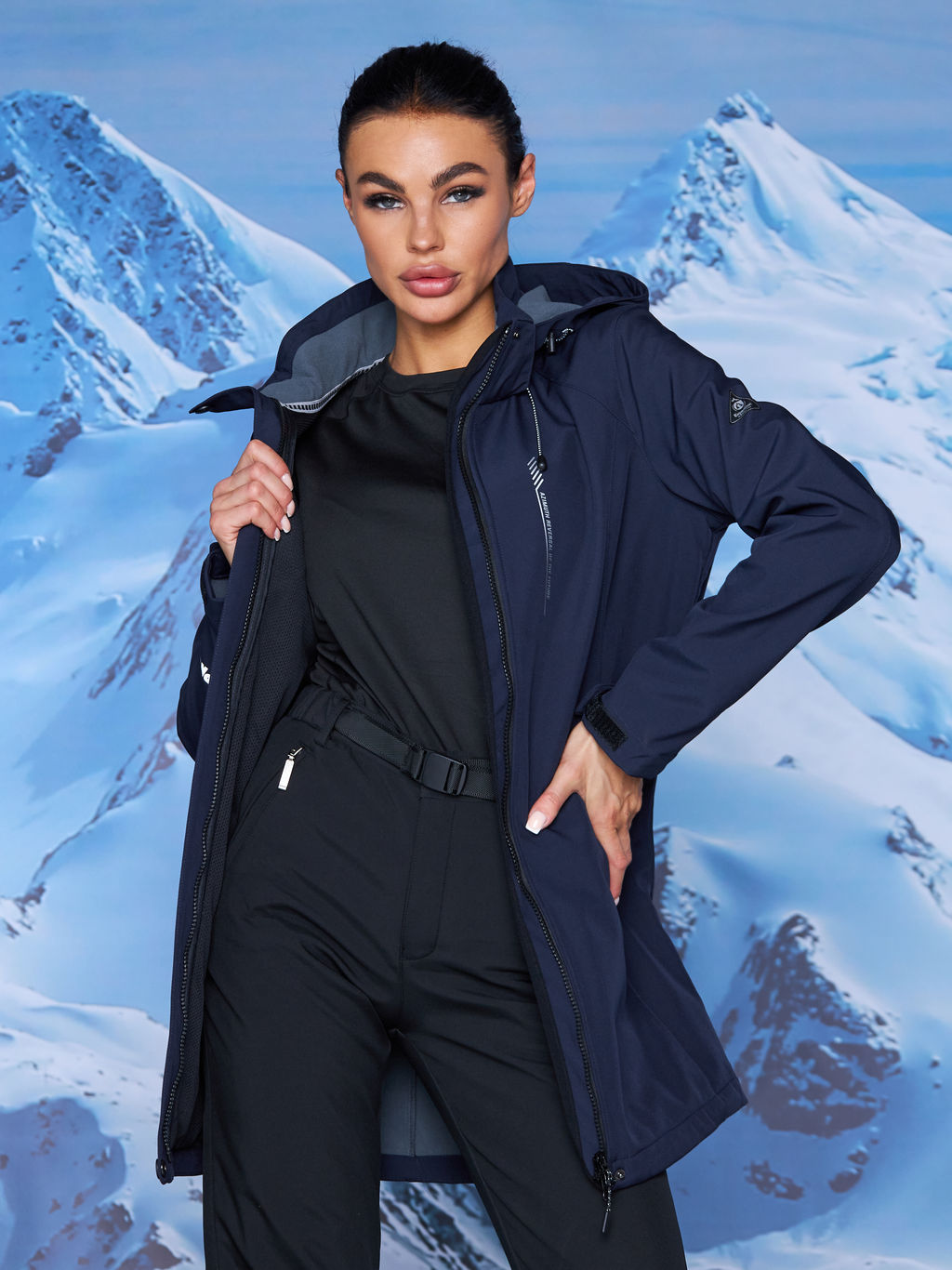 Женская парка виндстопер софтшелл на флисе Azimuth Стихия Неба 124/22956_701 Темно-Синий  фото 2