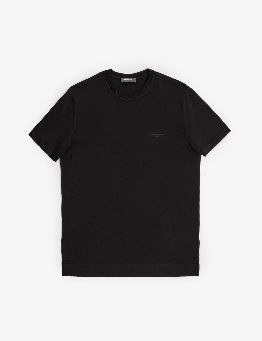 Siyah Slim Fit Bisiklet Yaka Triko Ti__rt