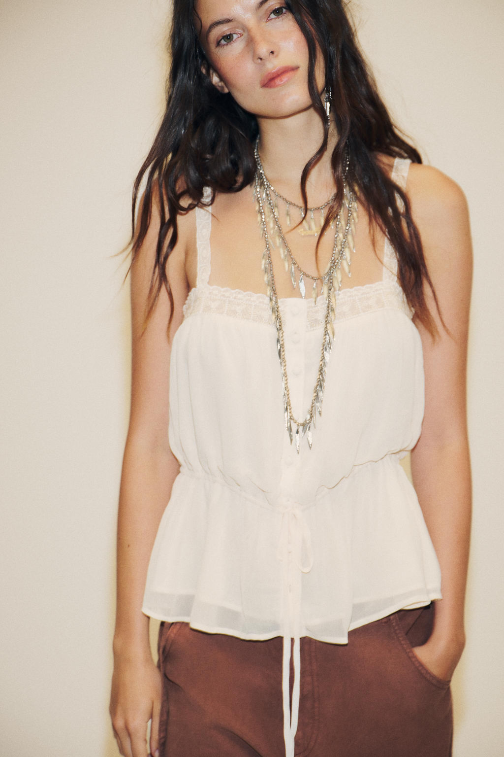 GEORGETTE LACE TOP - Zara фото 3