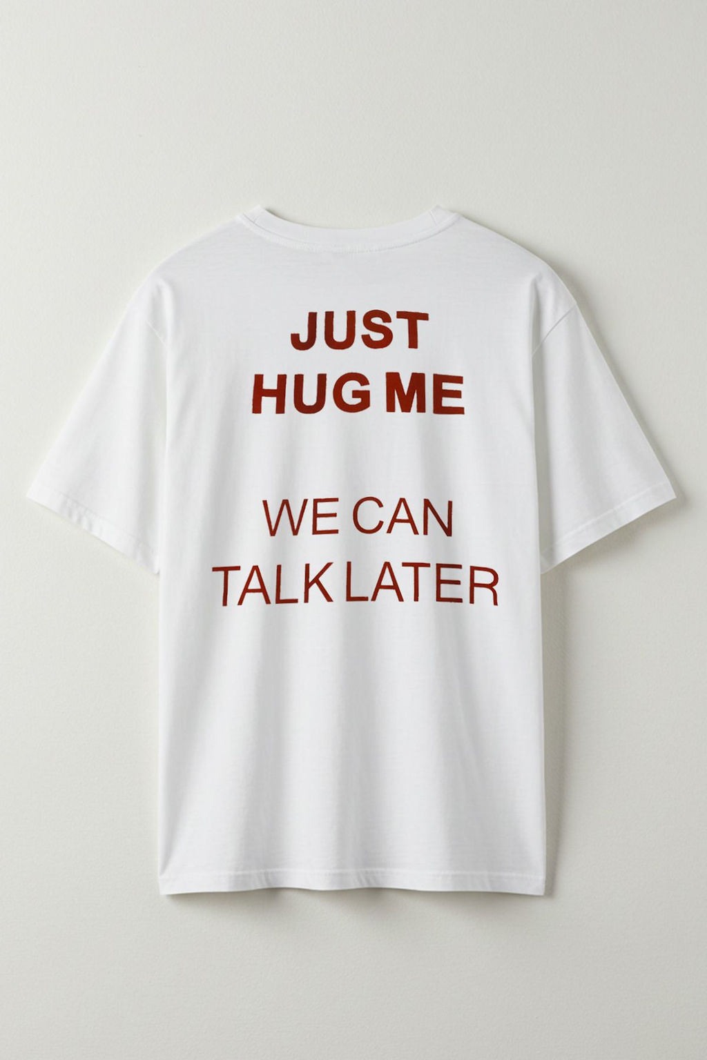 TRENDYOL MAN Beyaz Oversize/Genis Kesim Just Hug Me Bask?l? %100 Pamuk T-shirt TMNSS25TS00228 - Trendyolmilla фото 3