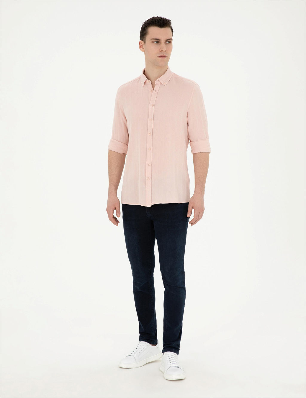 A__k Pembe Regular Fit Uzun Kollu G_mlek