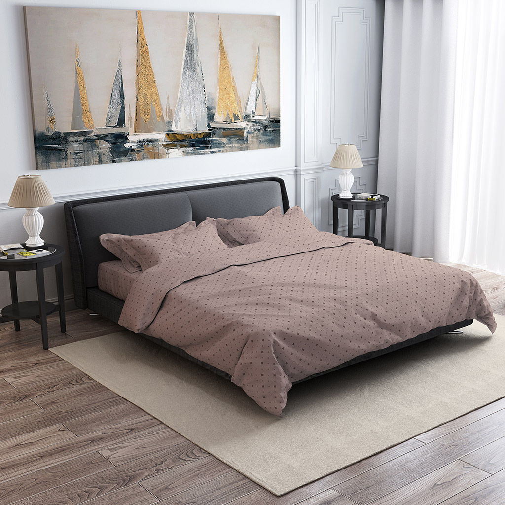 Наволочка 30х30см "Корсика" темно-бежевый, с клапаном-запахом, бязь "Комфорт" 121г/м2, хлопок 100%, упаковка ПП 22х30см, "Домашняя мода" (Россия)