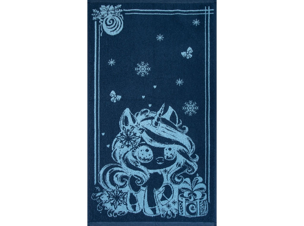 Полотенце махровое 6с103.412ж1 Аниме-единорог(джинс) 50х90см