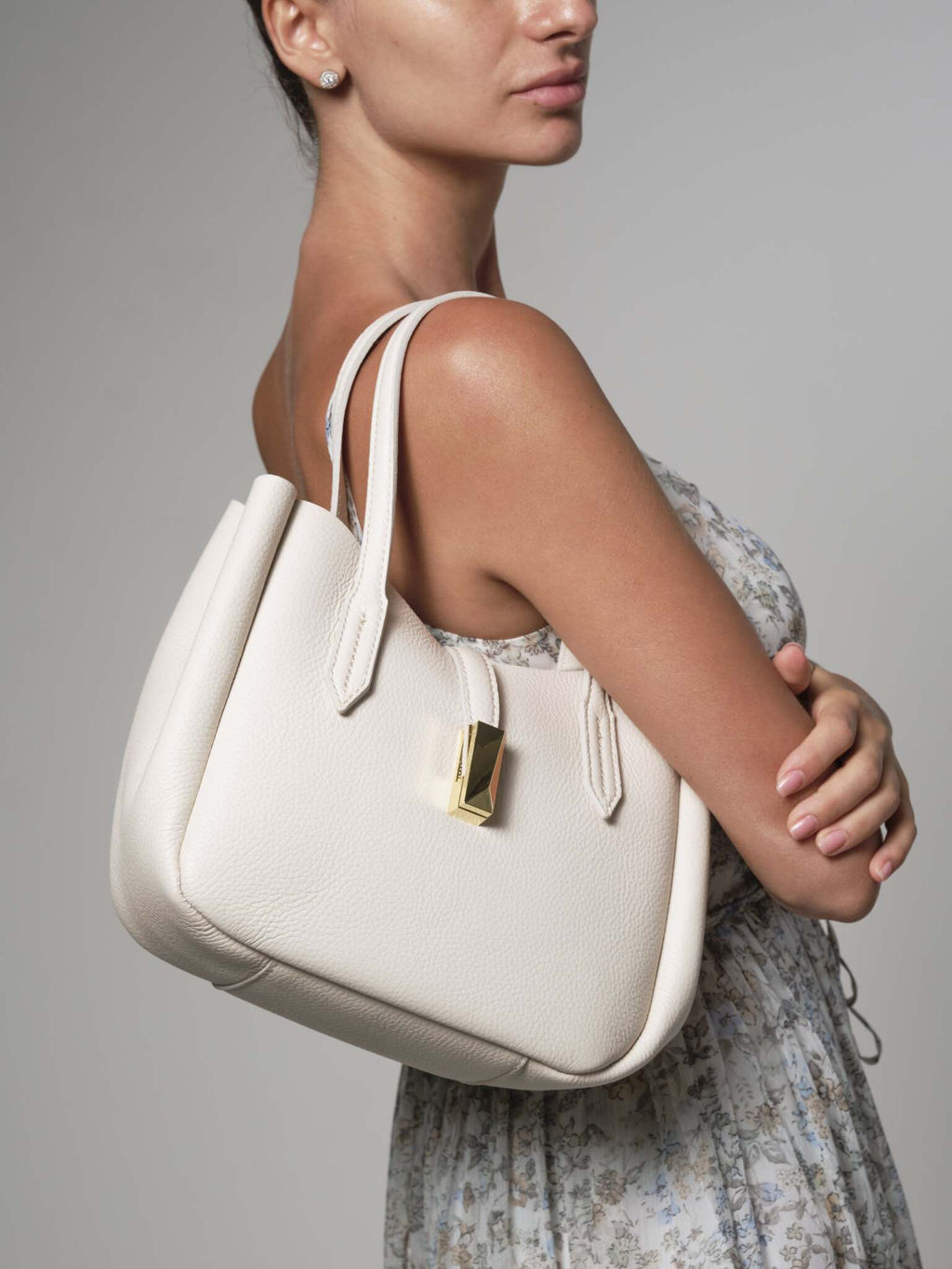 Кожаная сумка Sophie DBR 31059 светлый крем фото 2