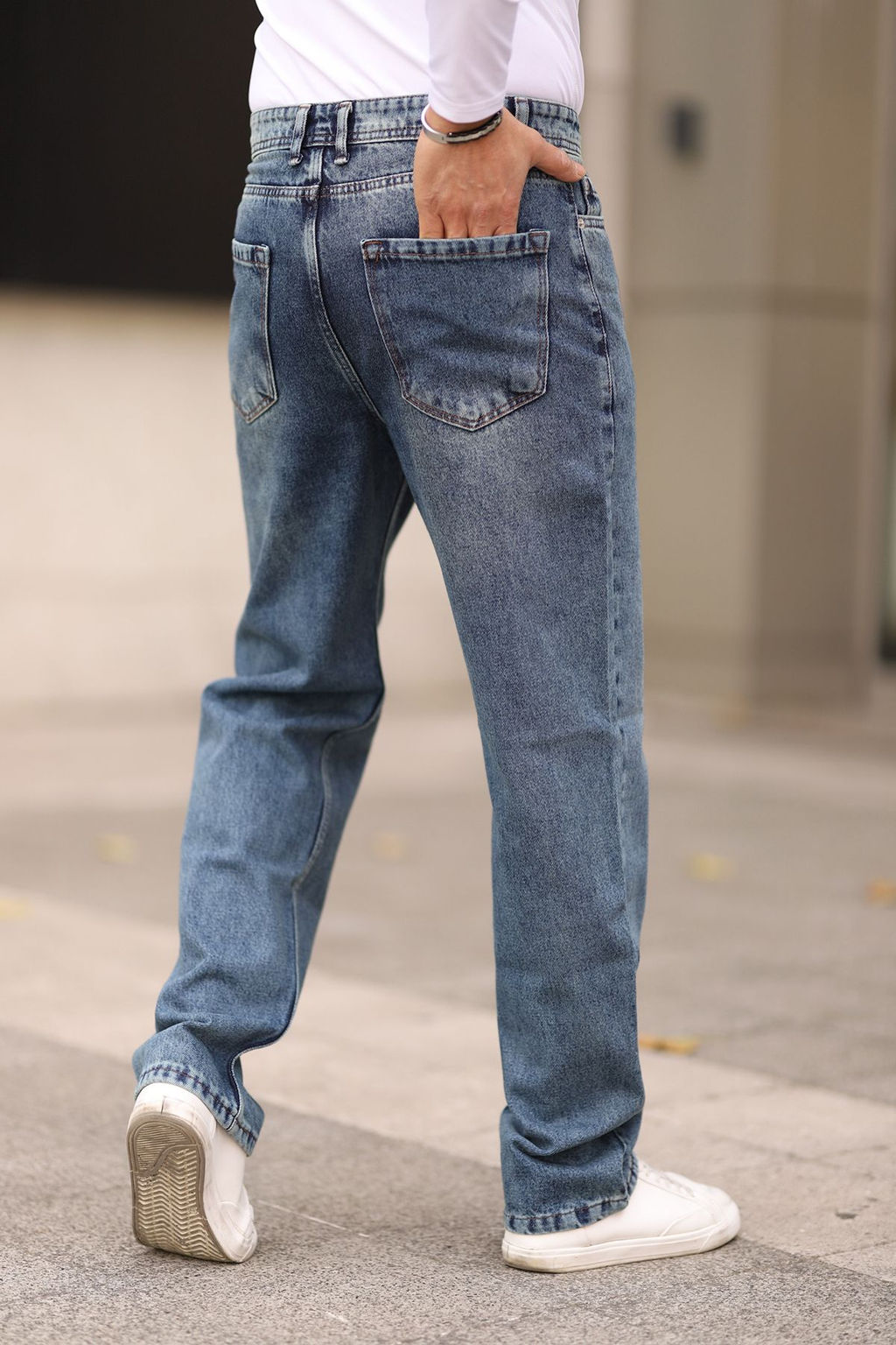 TRENDYOL MAN Ac?k Mavi %100 Pamuk Baggy Fit Jeans Bol Kot Pantolon TMNAW24JE00027 - Trendyolmilla фото 36