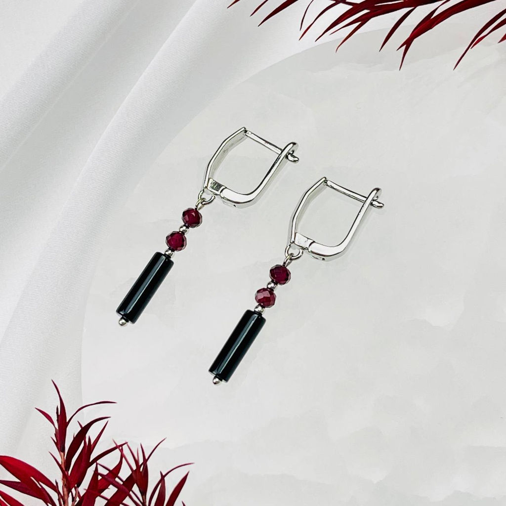 Серьги из Граната и Агата - Радуга самоцветов фото 2