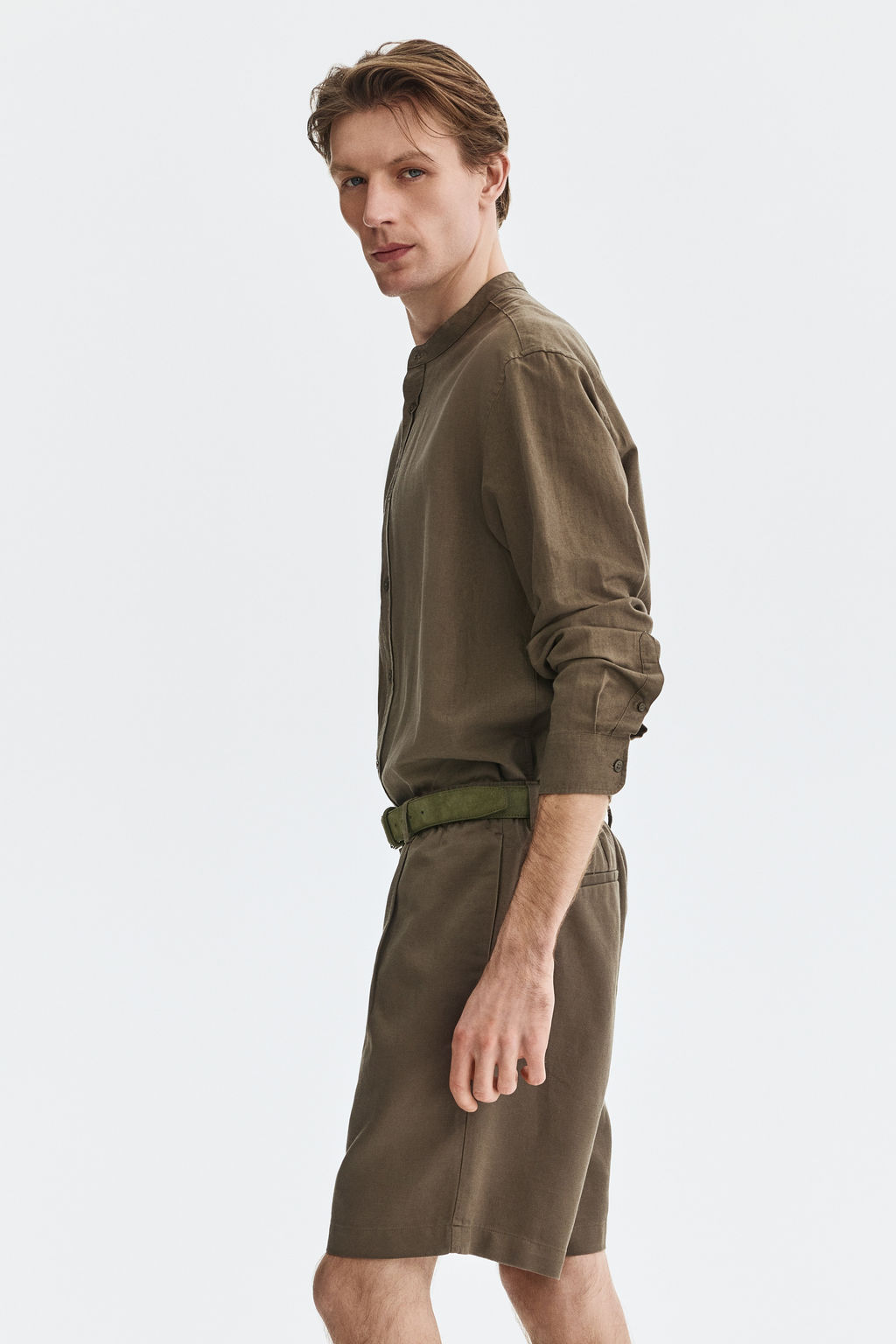 Pantal?n corto en mezcla de lino Relaxed Fit - H&m фото 6