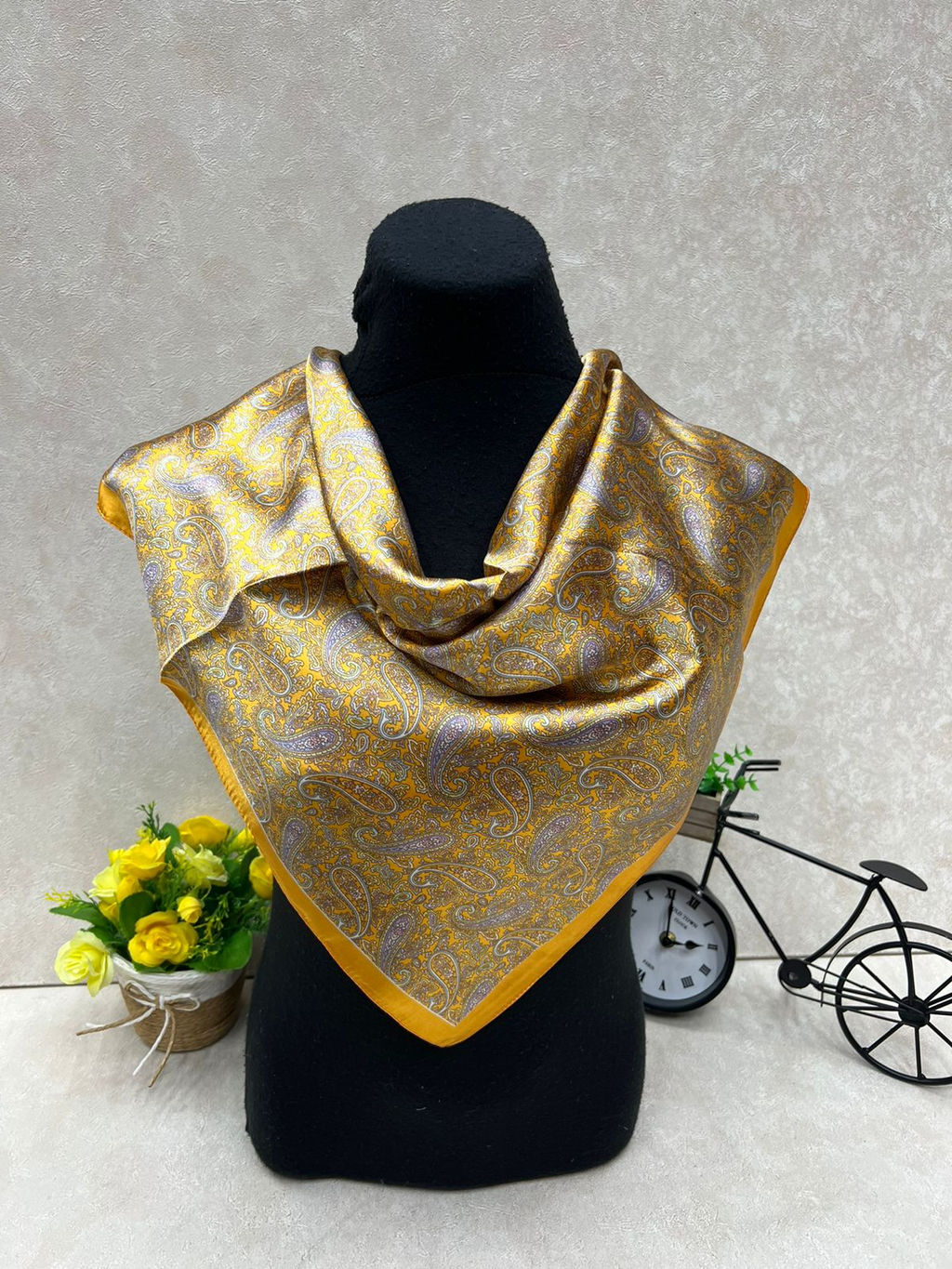 Легкий платок с принтом, мультицвет