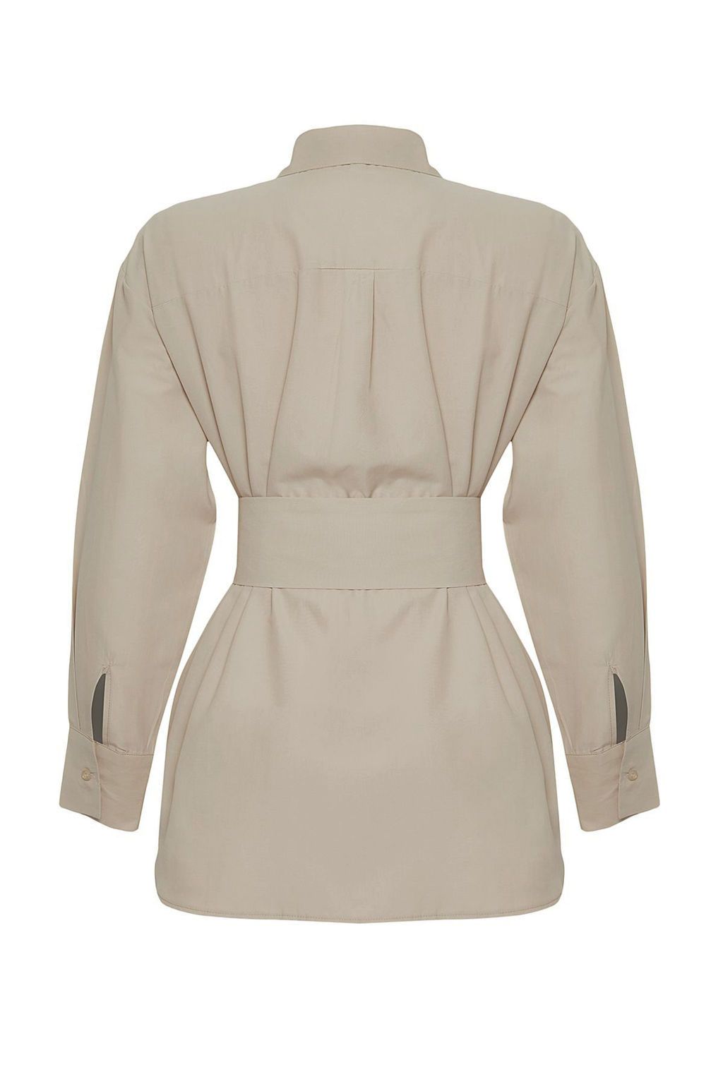 Siyah Kemer Detayl? Oversize Genis Kal?p Dokuma Gomlek TWOAW25GO00025