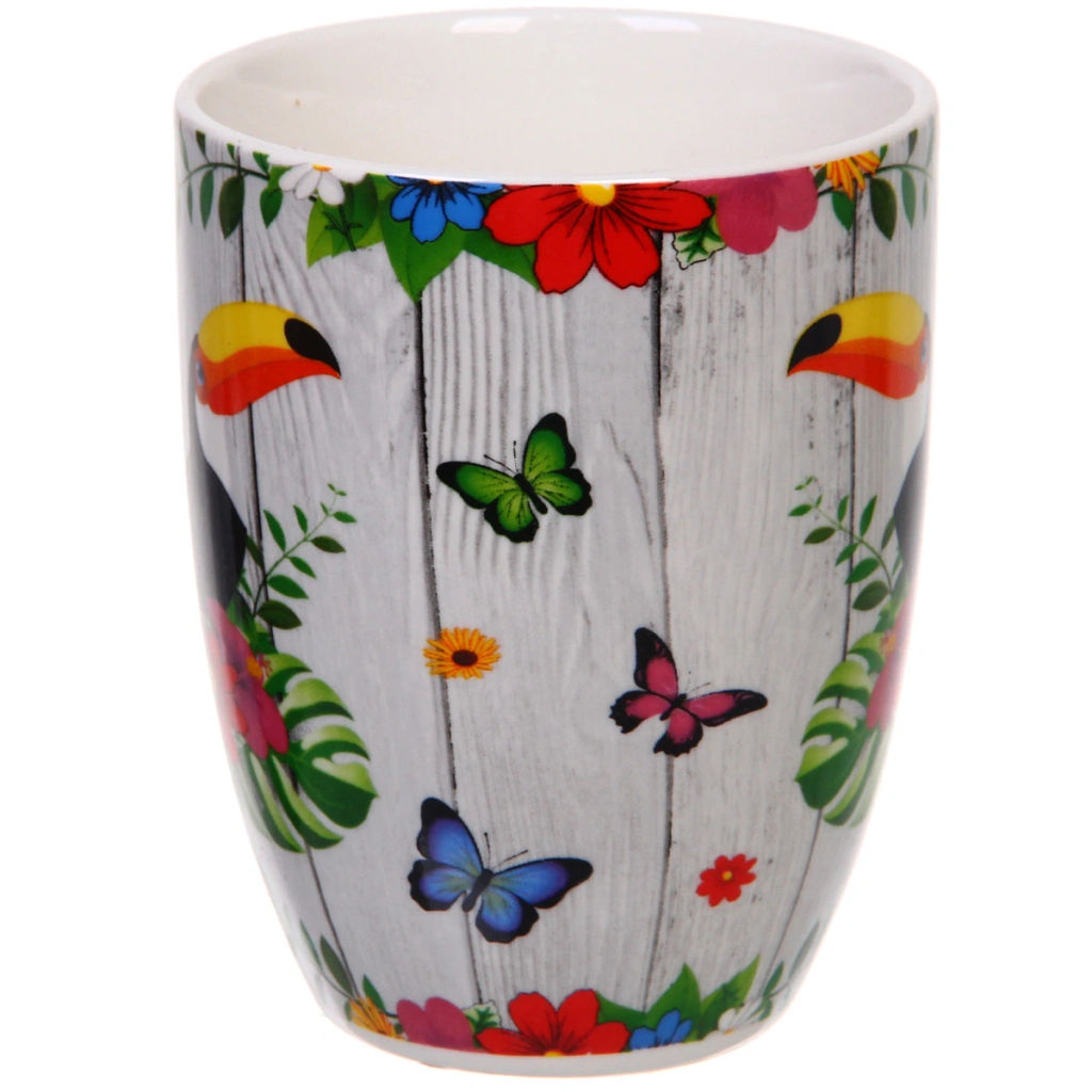 Цена за 2 шт. Кружка керамическая 350мл "Экзотические птицы"