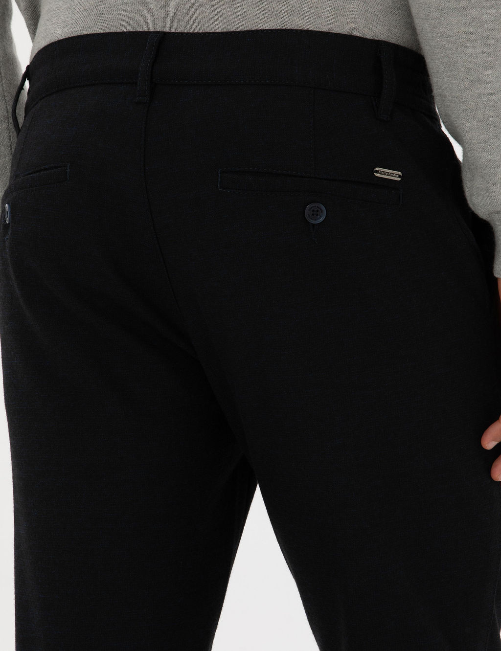 Lacivert Slim Fit Kanvas Pantolon