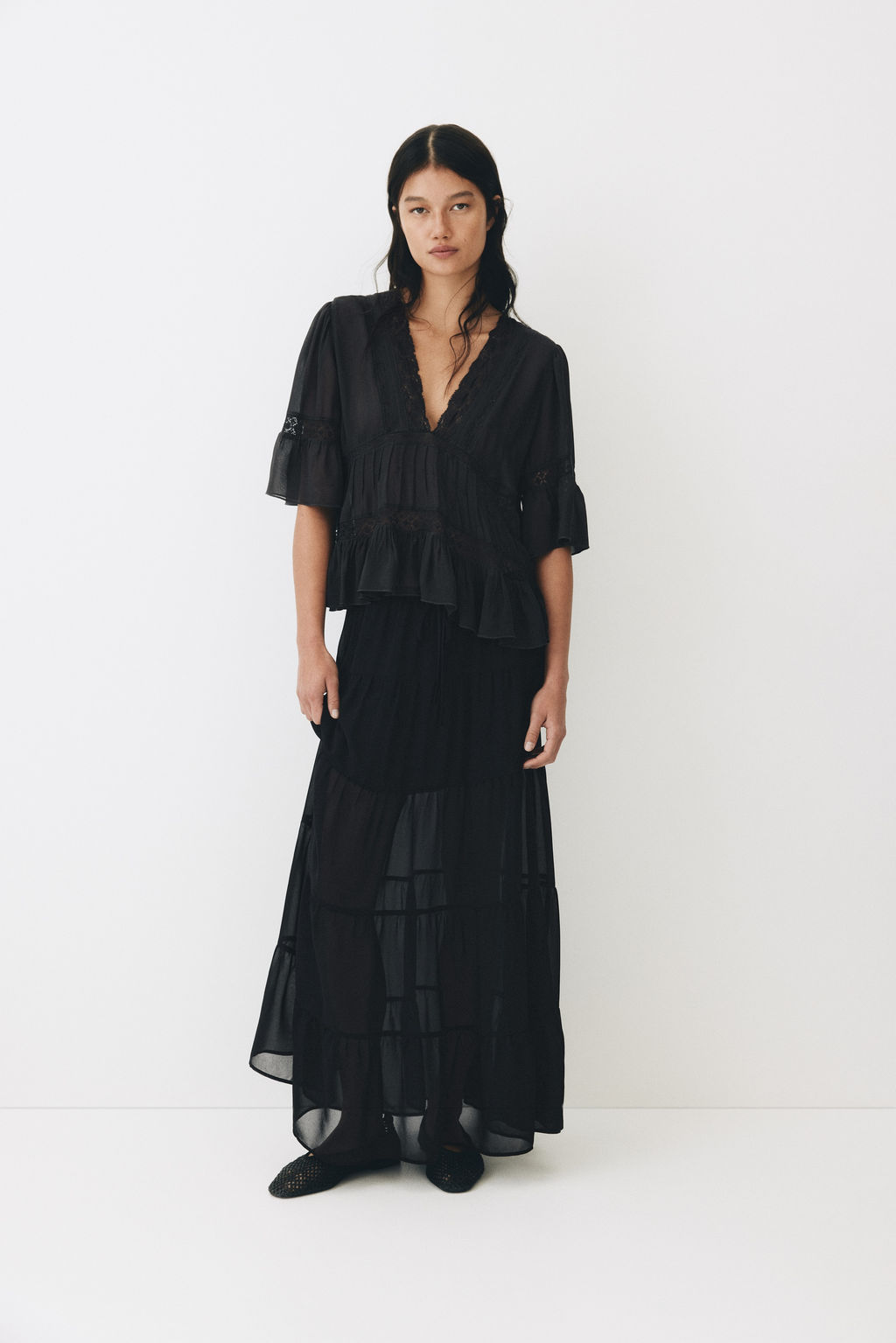 Blusa de viscosa con detalles de encaje - H&m фото 3