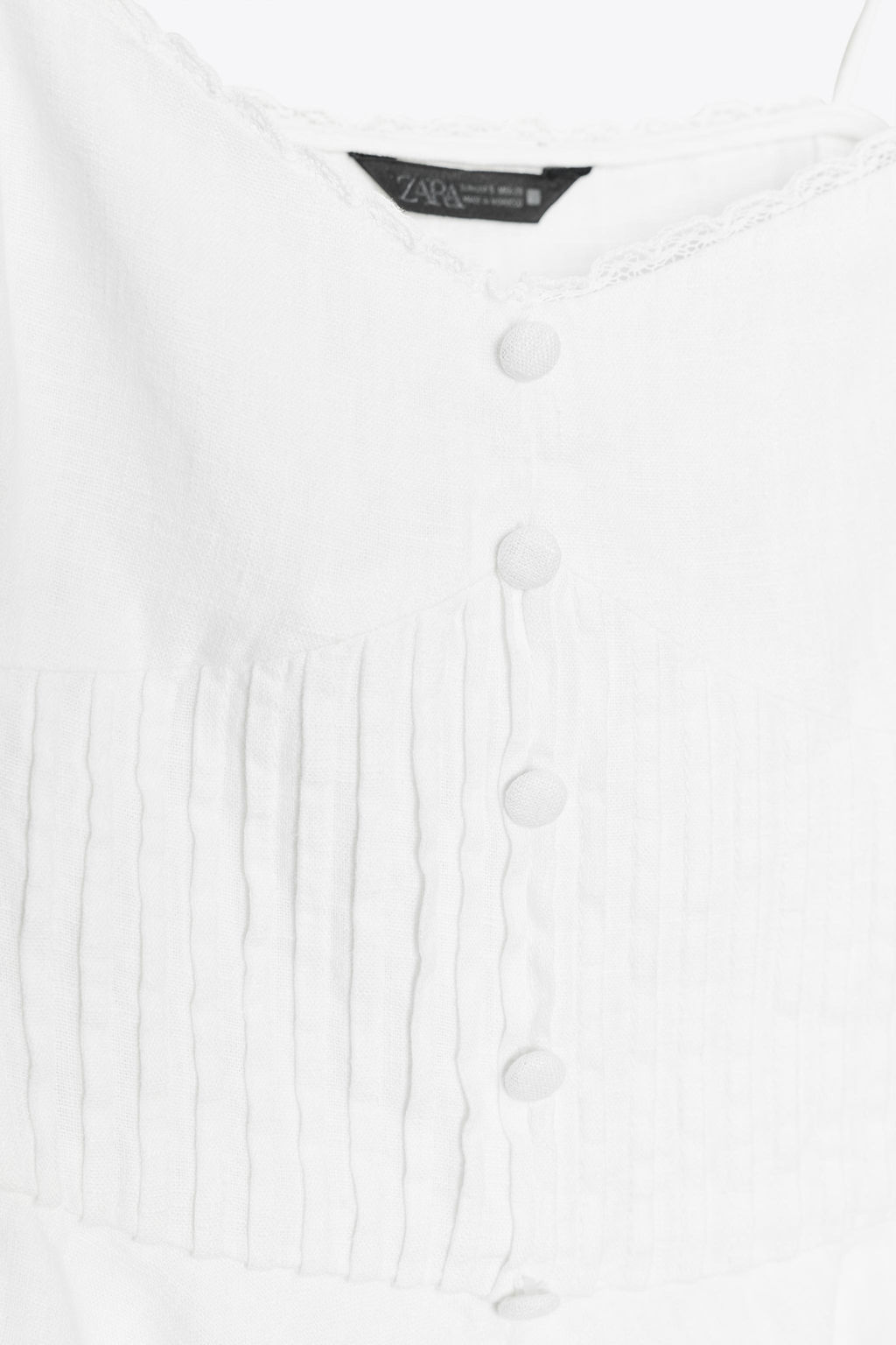 ROMANTIC TOP WITH PINTUCKS IN A LINEN BLEND - Zara фото 7