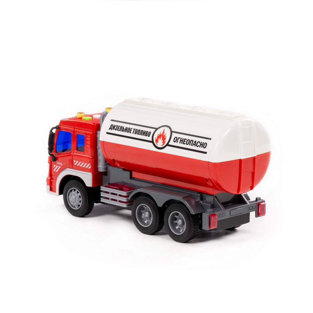 Сити, автомобиль с цистерной инерционный (со светом и звуком) (красный) (в коробке) - Полесье фото 3