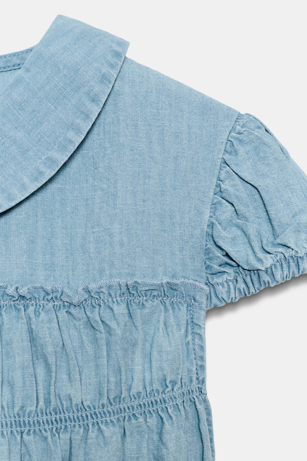 CAMISA FRUNCES CUELLO BOBO / Azul - Zara фото 8