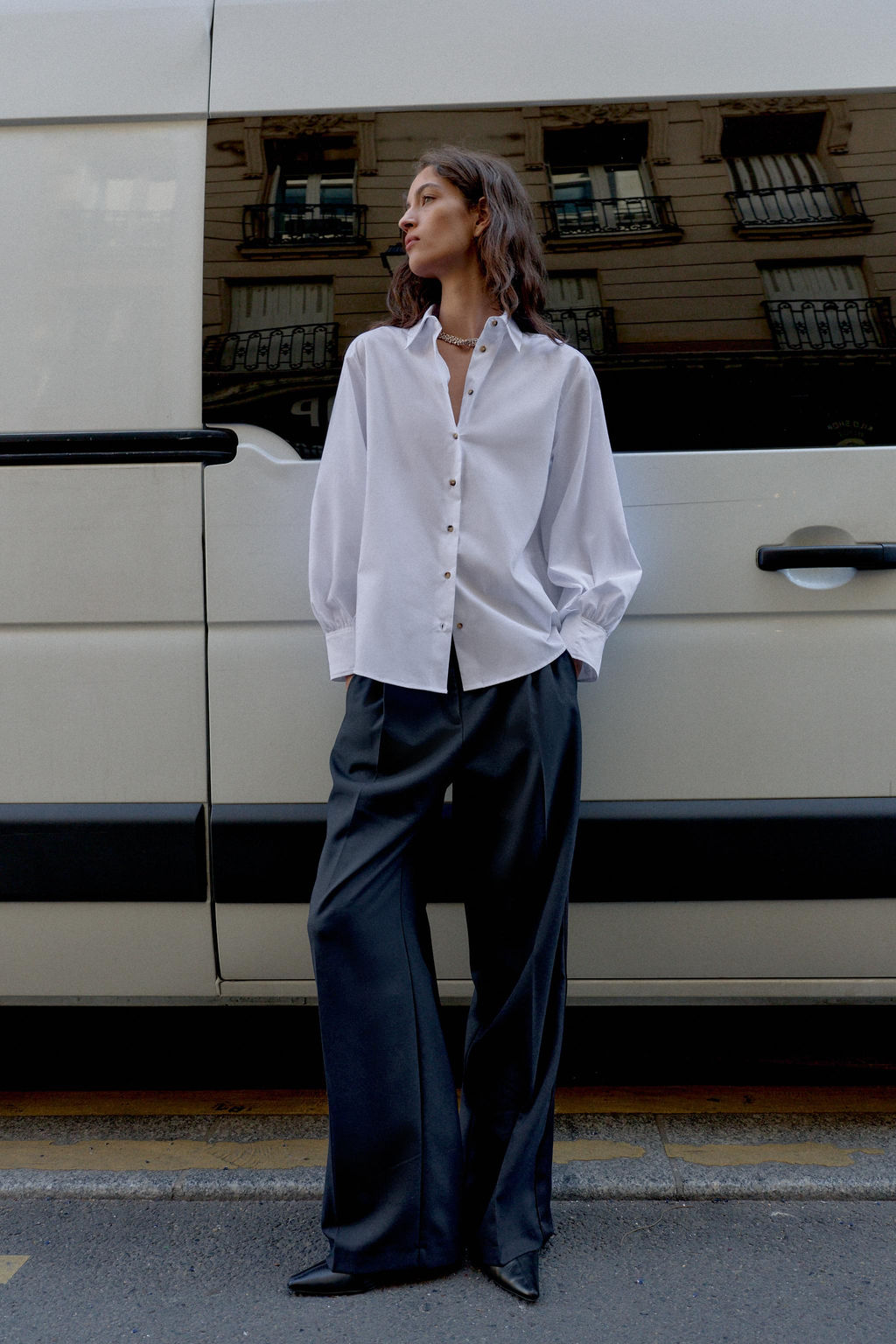 POPLIN SHIRT WITH CONTRAST BUTTONS - Zara фото 3