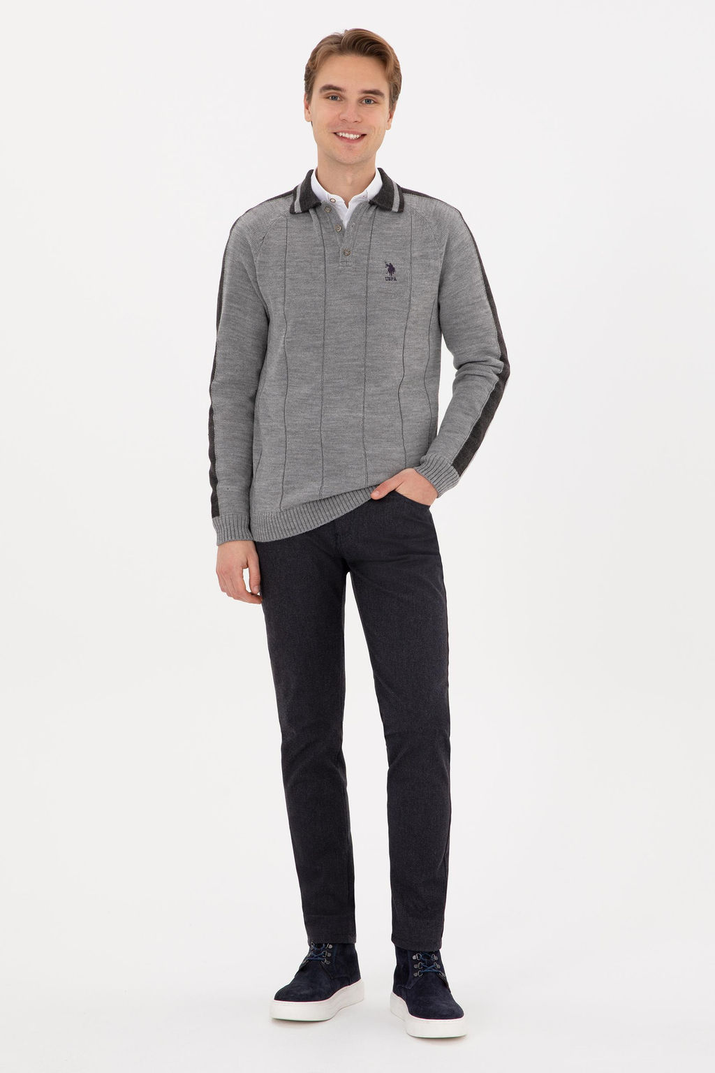 Erkek Gri Kazak - U.s. polo assn фото 4