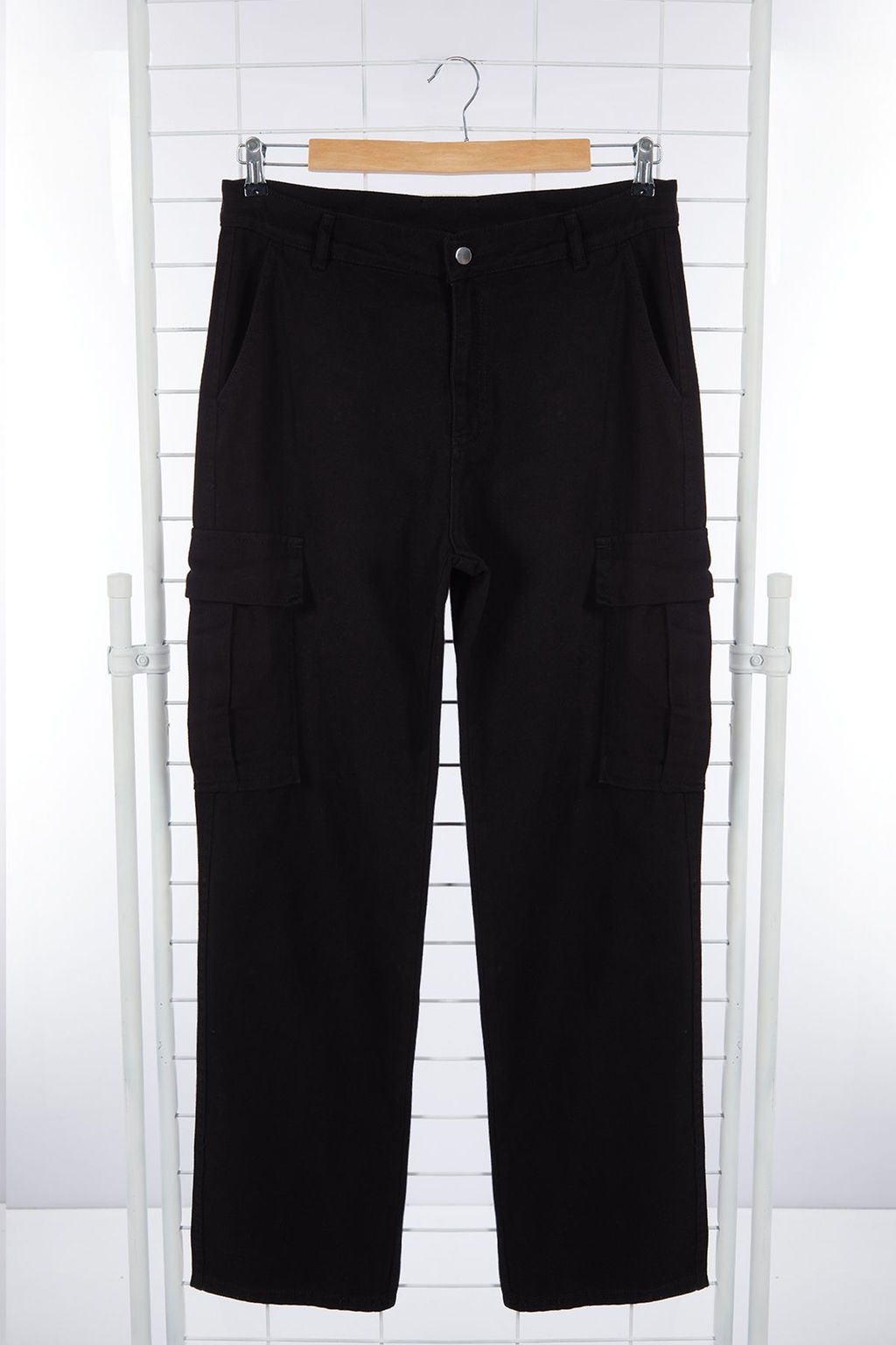 TRENDYOL MAN Siyah Kargo Cepli Gabardin Baggy/Bol Kesim %100 Pamuklu Rahat Pantolon TMNSS24PL00021 - Trendyolmilla фото 8