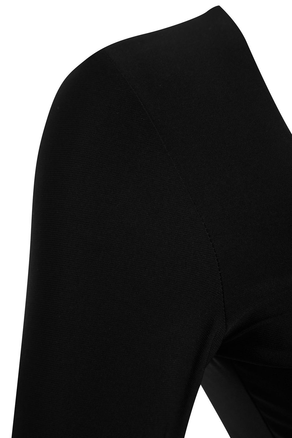 Siyah Volanl? Kare Yaka Fitted/Vucuda Oturan Maxi Esnek Orme Elbise TWOAW24EL00613