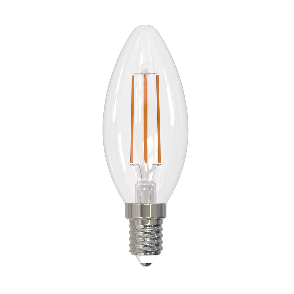 LED-C35-11W/4000K/E14/CL PLS02WH Лампа светодиодная. Форма "свеча", прозрачная. Серия Sky. Белый свет (4000К). Картон. ТМ Uniel.