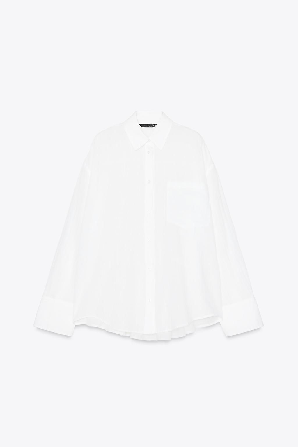 OVERSIZE GAUZE SHIRT - Zara фото 5