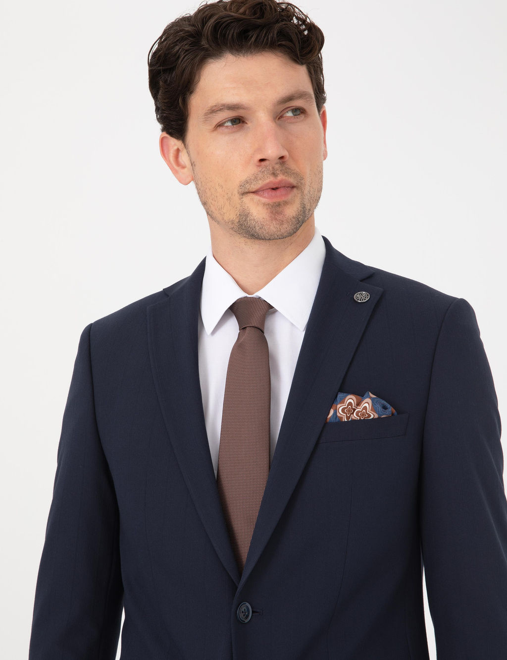 Lacivert Ex. Slim Fit Tak_m Elbise