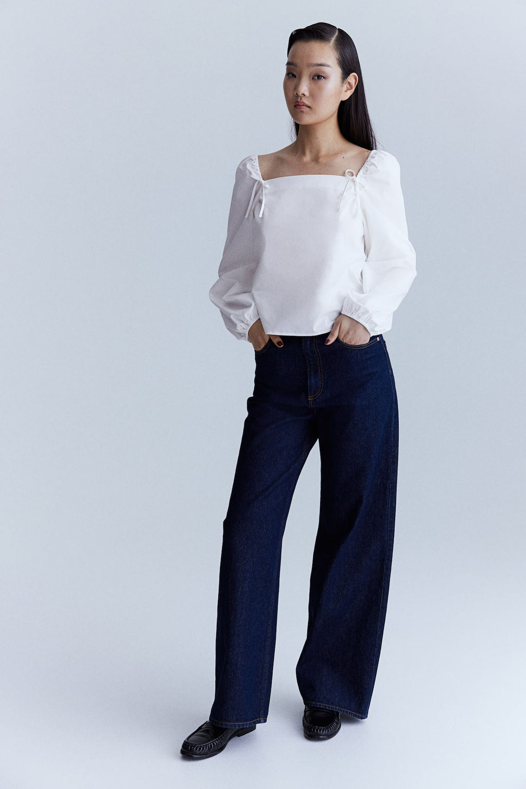 Blusa de algodon con lazos - H&m фото 2