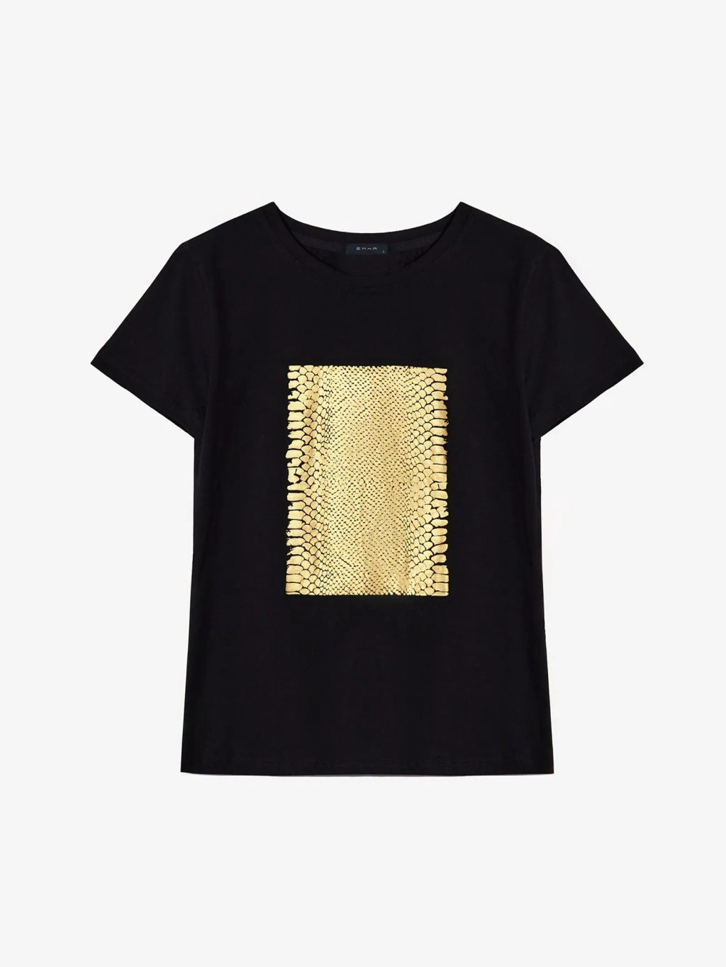 ЕМКА / Базовая футболка с золотым принтом, 100% хлопок - Emka фото 6