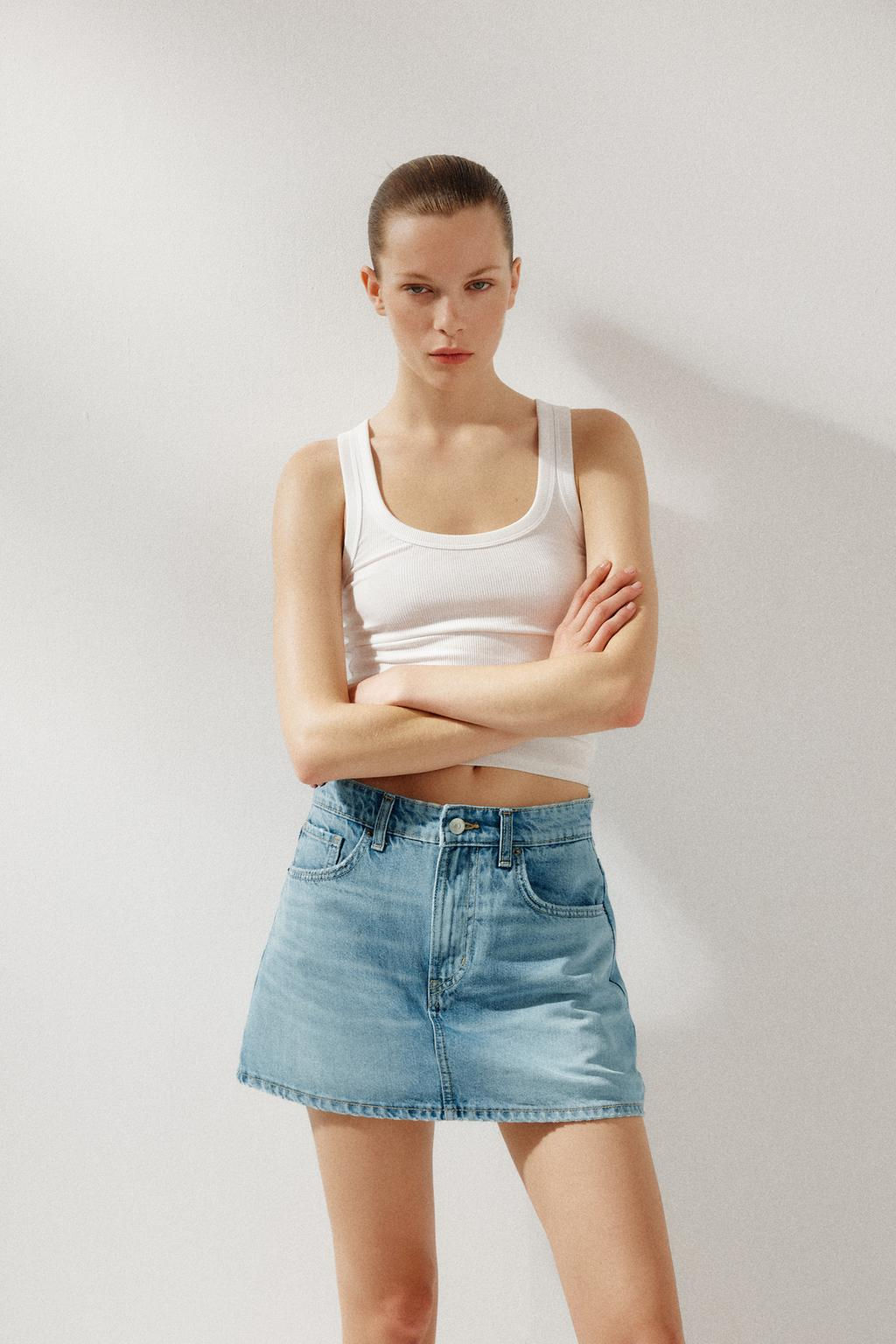 TRF DENIM SKORT - Zara фото 3