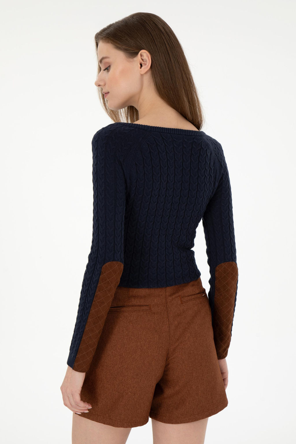 Женский темно-синий базовый свитер с круглым вырезом Неожиданная скидка в корзине - U.s. polo assn фото 5