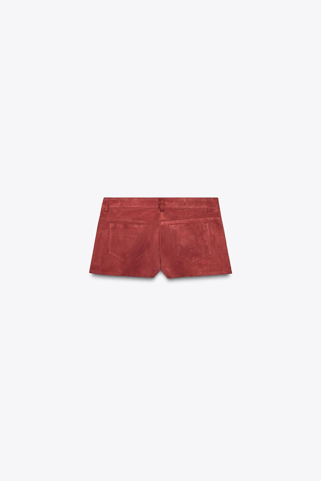 ZW COLLECTION LIMITED EDITION 100% SUEDE LEATHER SHORTS - Zara фото 5