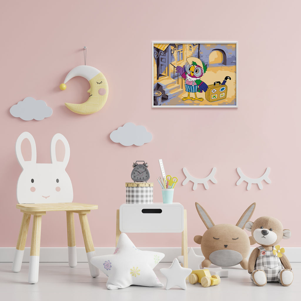 ФРЕЯ CMF-PKZ/PM-007 Набор для раскрашивания по номерам (на картоне) 40 х 30 см Попугай Кеша-путешественник