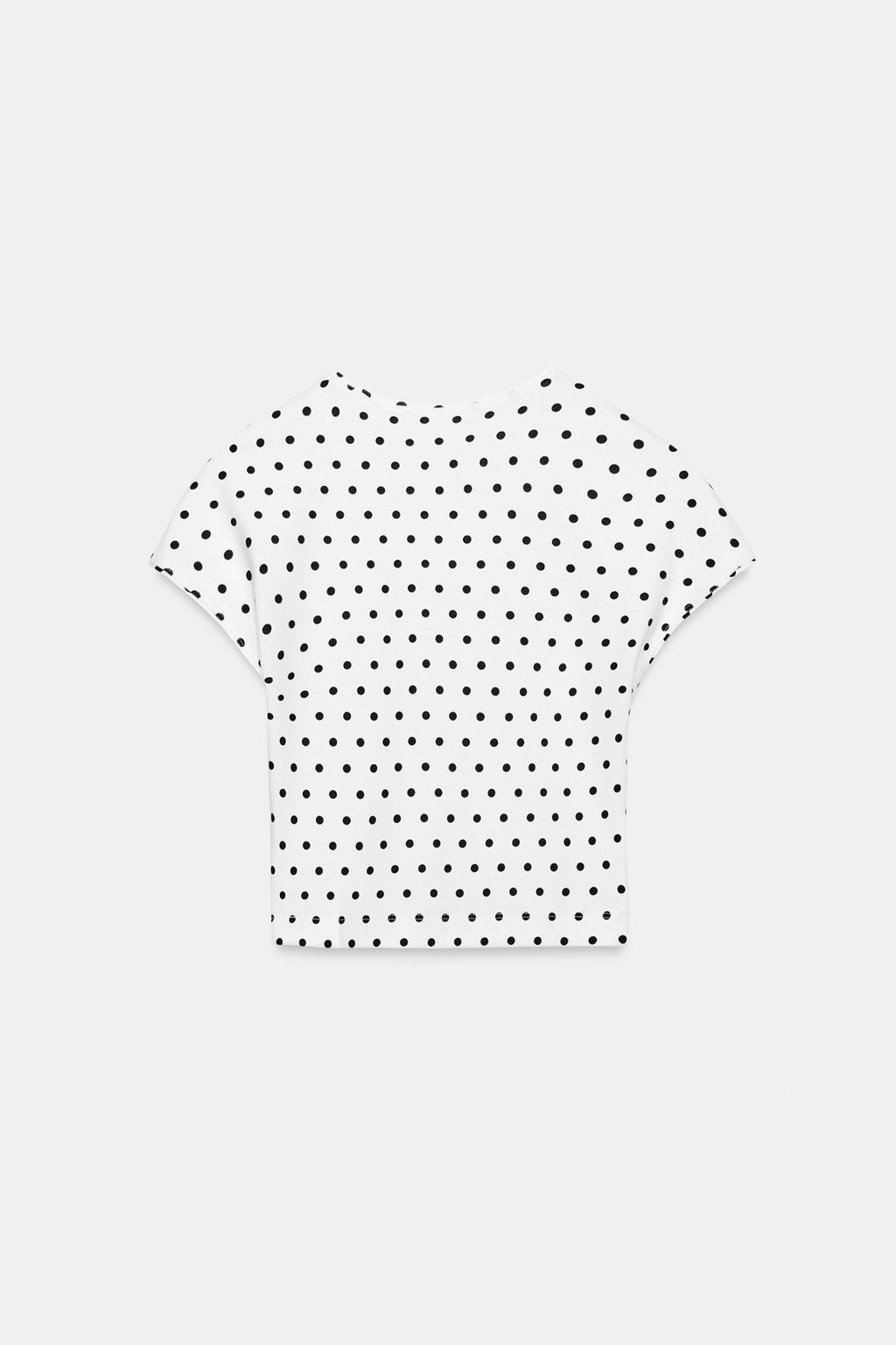 CAMISETA CROPPED MANGA CORTA LUNARES / Blanco / Negro - Zara фото 10