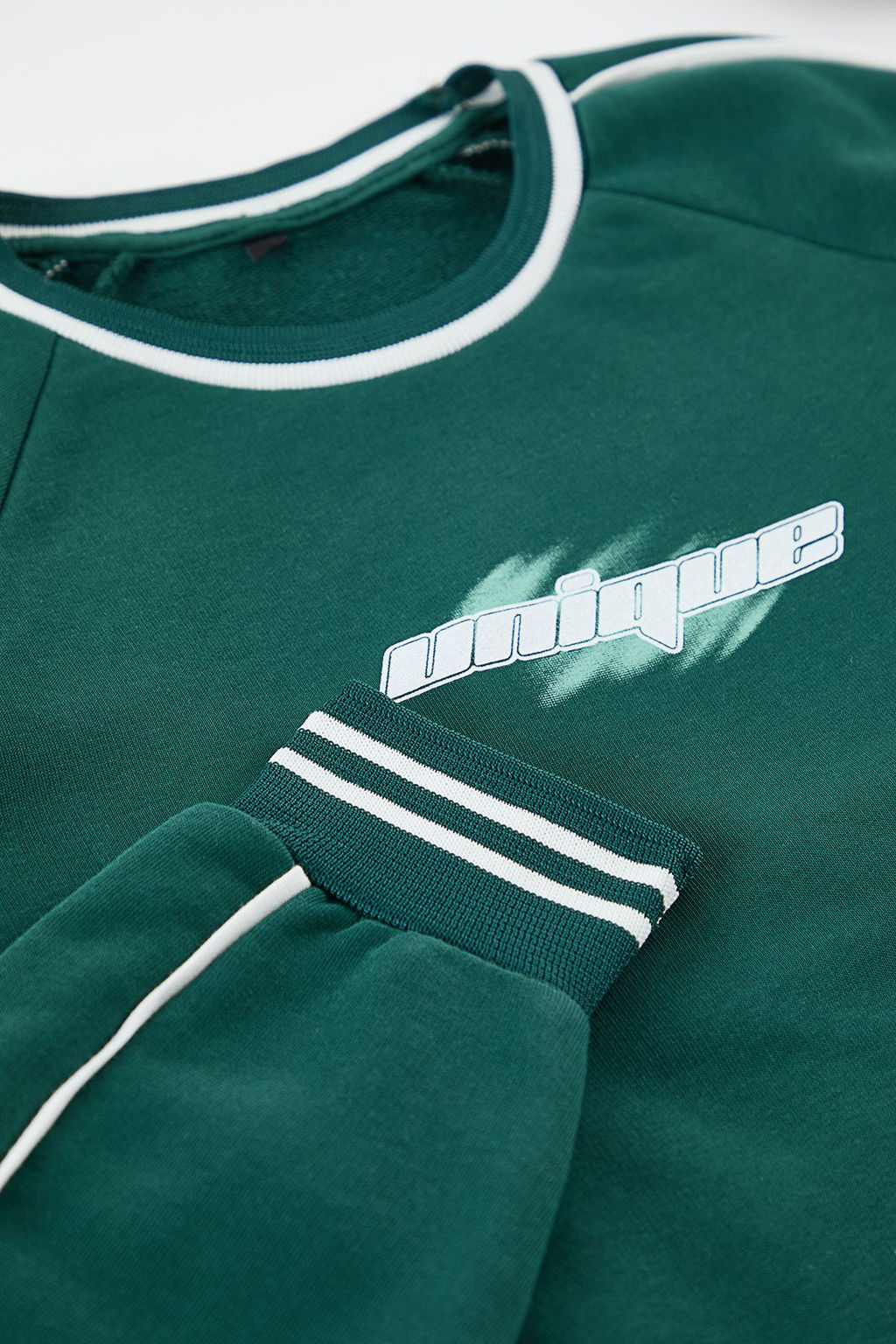 TRENDYOL MAN Lacivert Oversize/Genis Kesim Bask?l? Biye Detayl? Kolej Ici Polarl? Sweatshirt TMNAW25SW00145 - Trendyolmilla фото 9