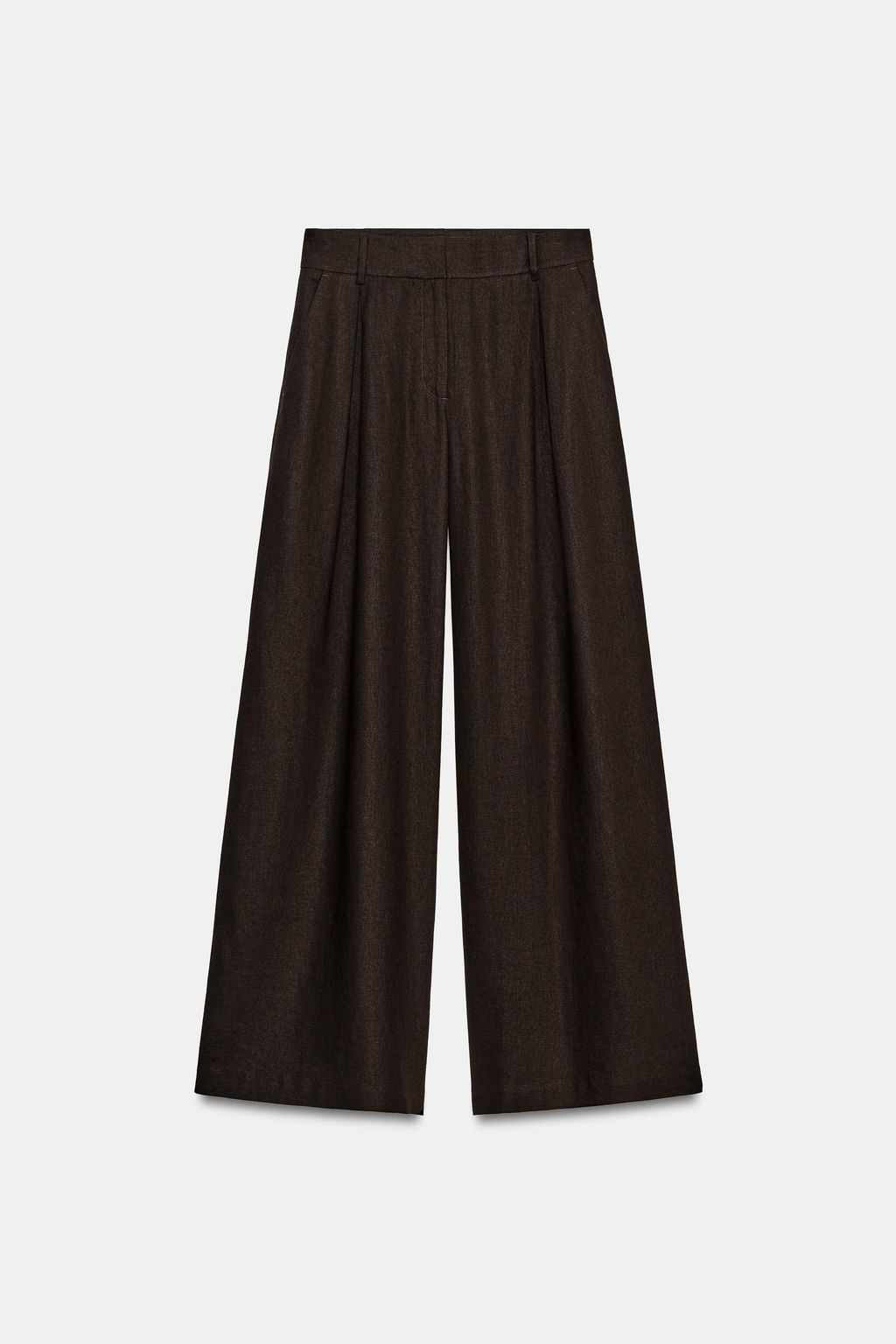 PANTAL?N ANCHO CON LINO / Marr?n - Zara фото 6