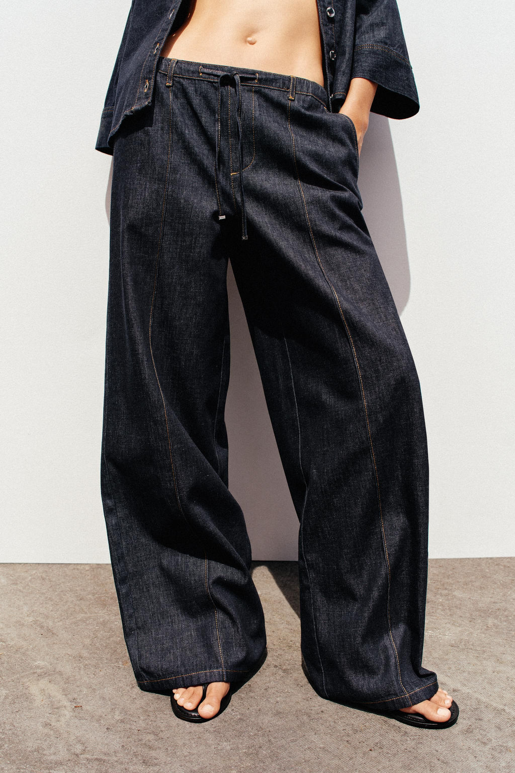 Z1975 HIGH-WAIST WIDE-LEG JOGGER JEANS - Zara фото 9