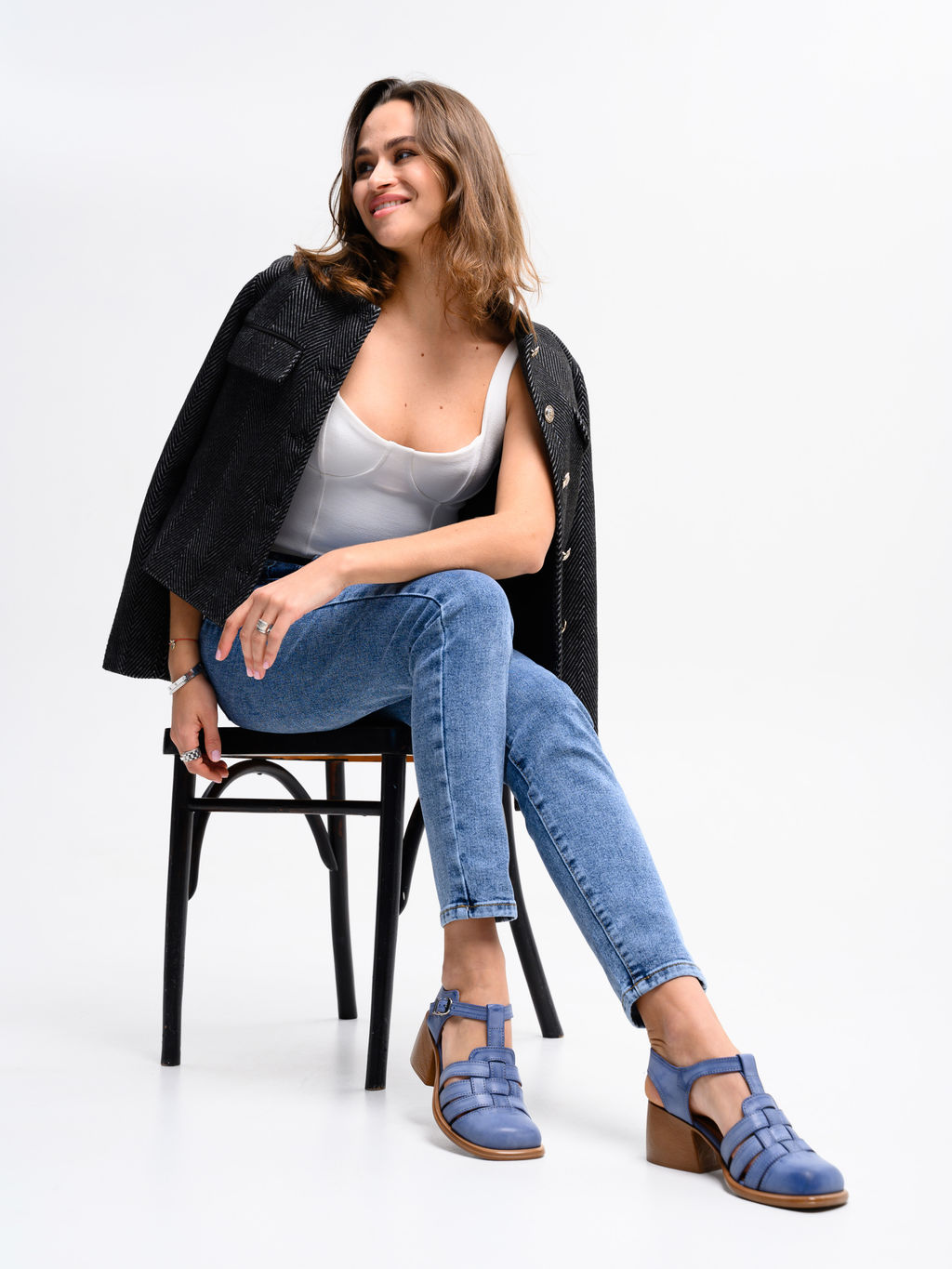 Босоножки 5035.23663bе. Вакса джинс+коричневый