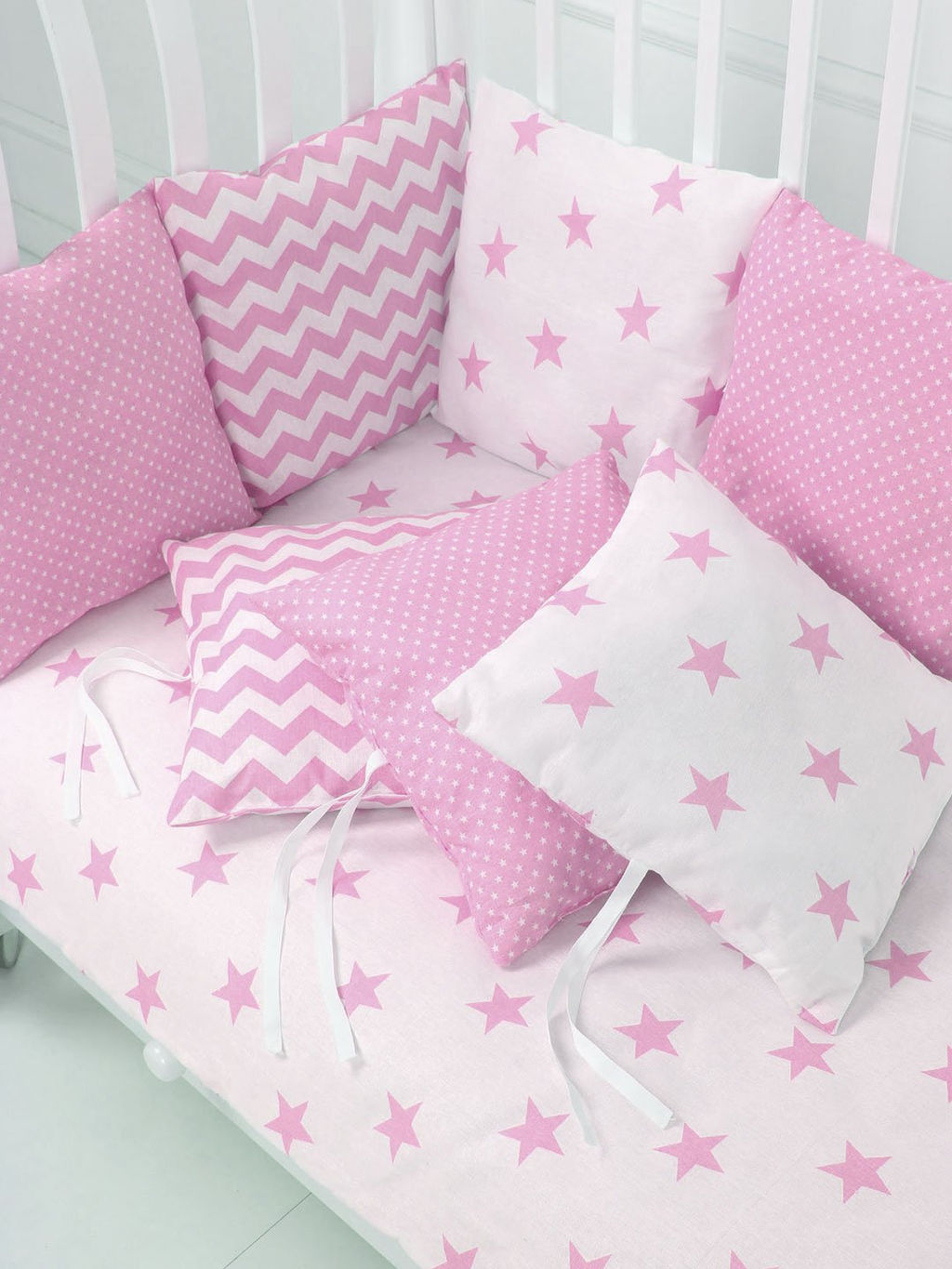 Бортики в кровать - Розовый Набор бортиков