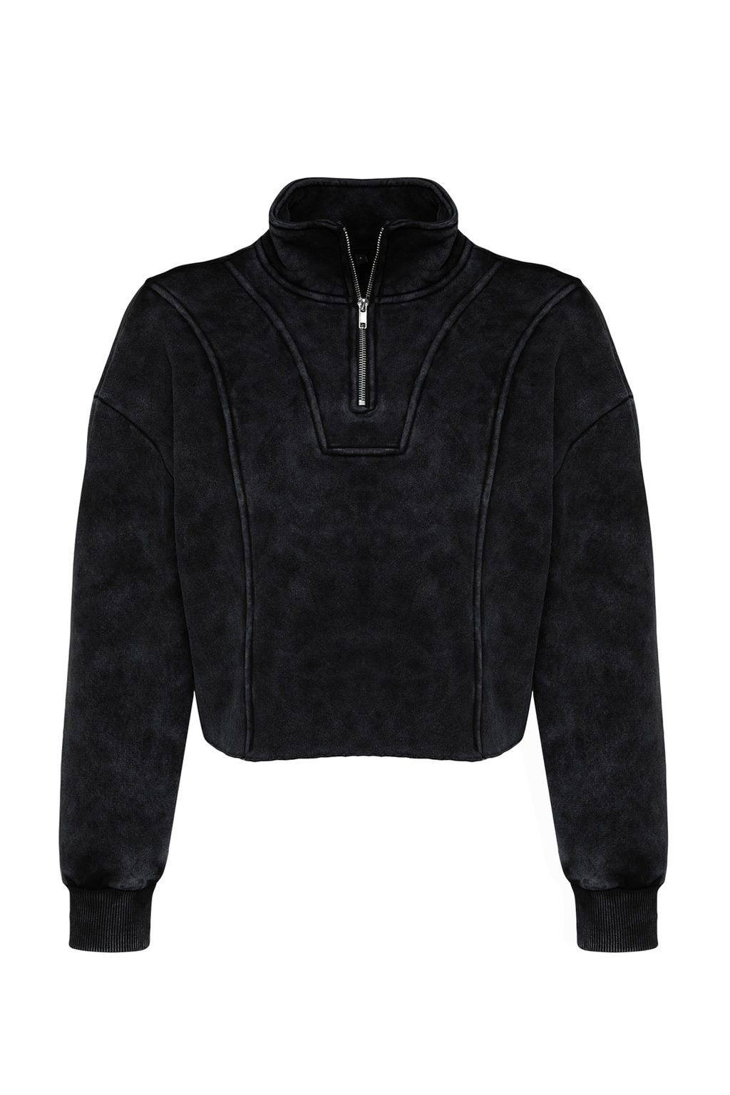 TRENDYOLMILLA Antrasit Eskitme/Soluk Efektli Rahat Kesim Crop Kal?n Ici Polarl? Orme Sweatshirt TWOAW24SW00243 фото 7