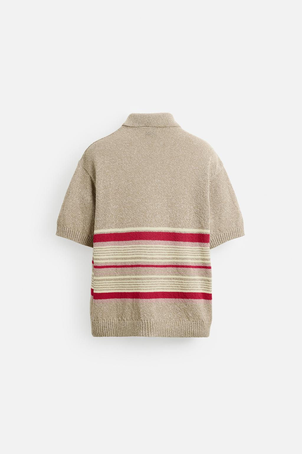 KNIT QUARTER-ZIP POLO SHIRT - Zara фото 8