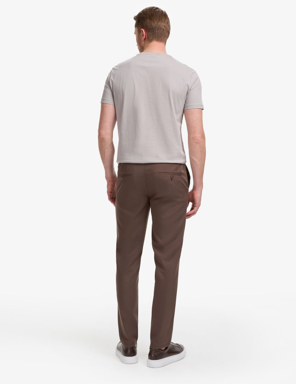 Kahverengi Slim Fit Klasik Jogger Pantolon