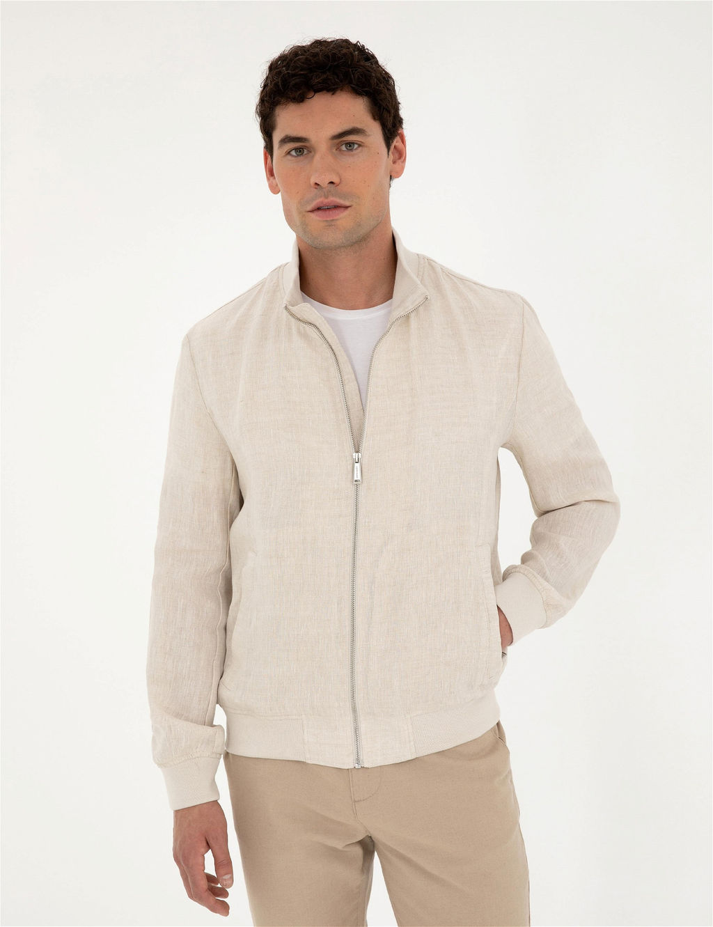 Bej Baharl_k Mevsimlik Mont - Pierre cardin фото 3