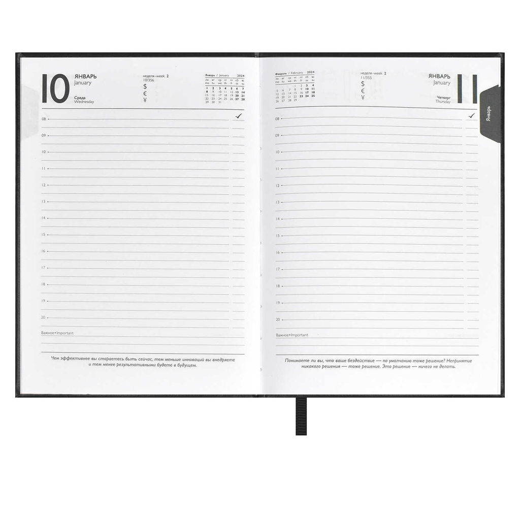 Ежедневник датированный 2024 ESCALADA, А6+, 176 л., арт. 63792/ 20 САРИФ-ЭКОНОМ ЧЁРНЫЙ  фото 9