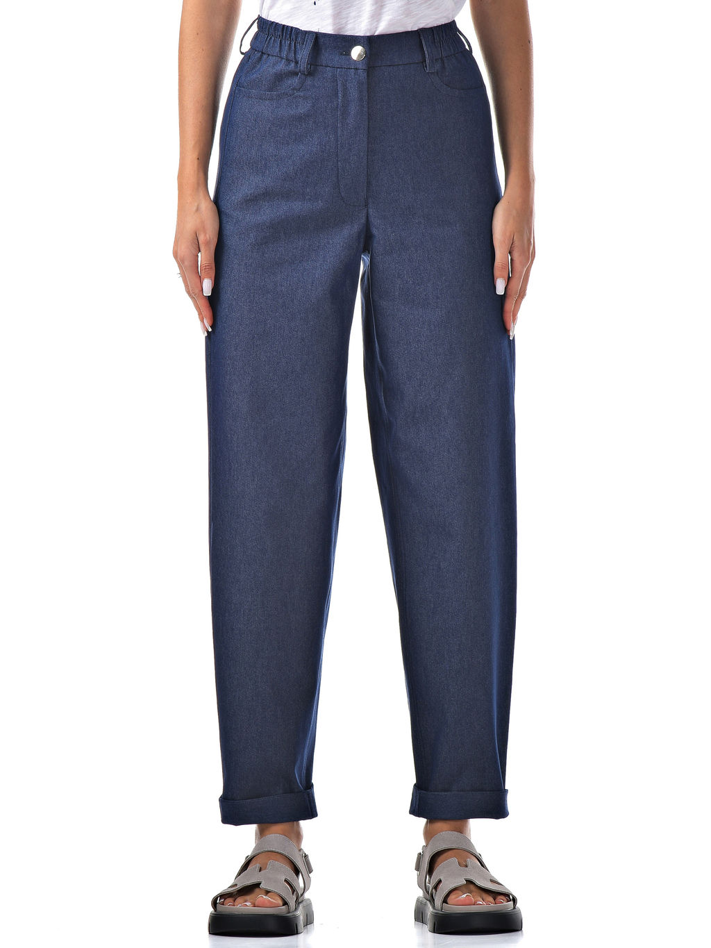 Хлопковые деним брюки - А+б коллекция фото 5