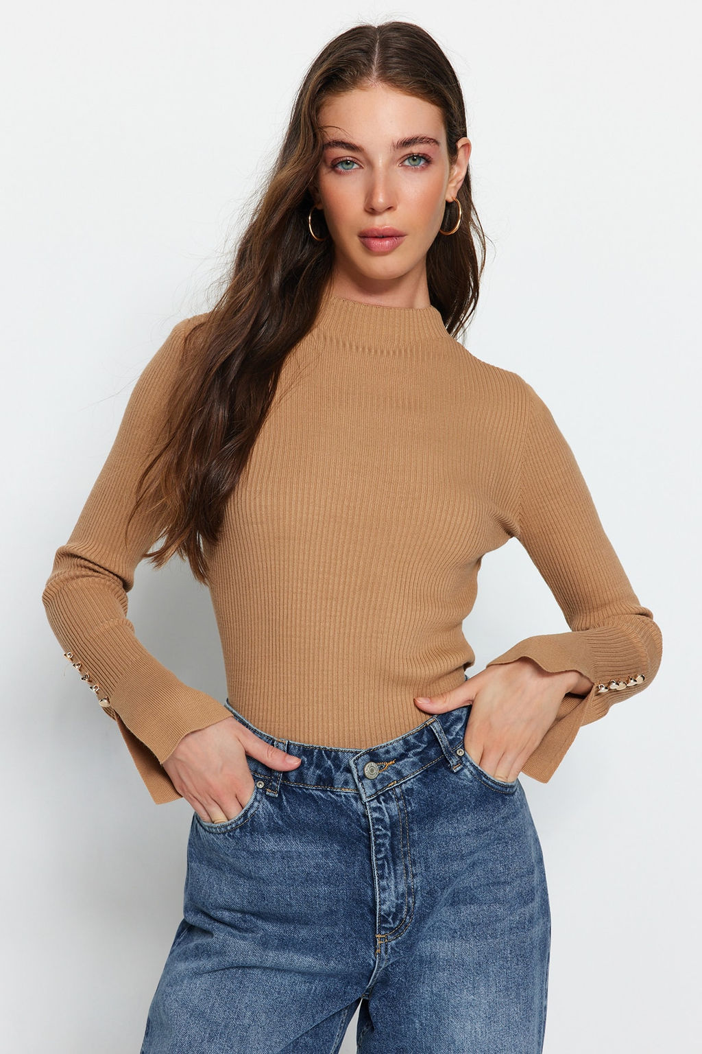 TRENDYOLMILLA Lacivert Kol Ucu Detayl? Triko Kazak TWOAW24KZ00309