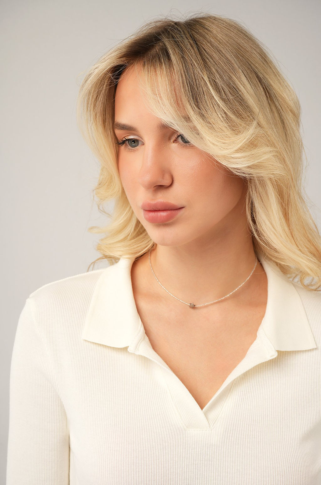 Женский лонгслив-поло в рубчик Happyfox